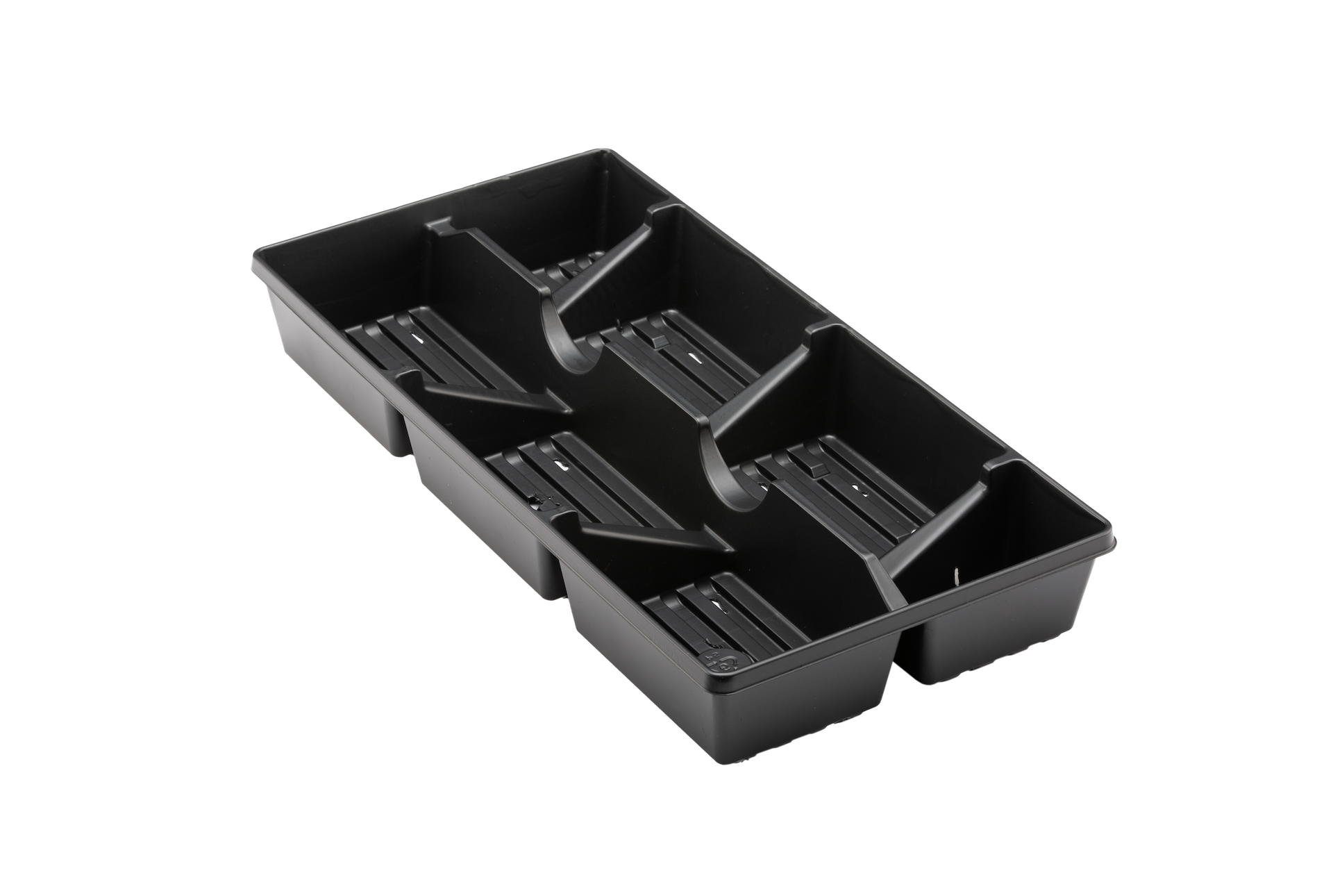 Grow tray with offset spacers.