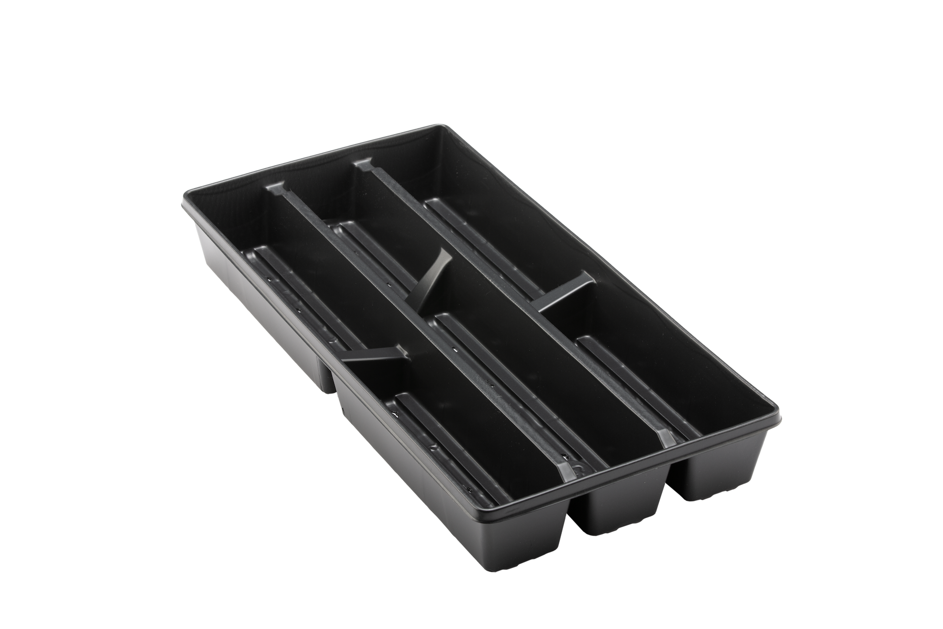Planting tray with three sections.
