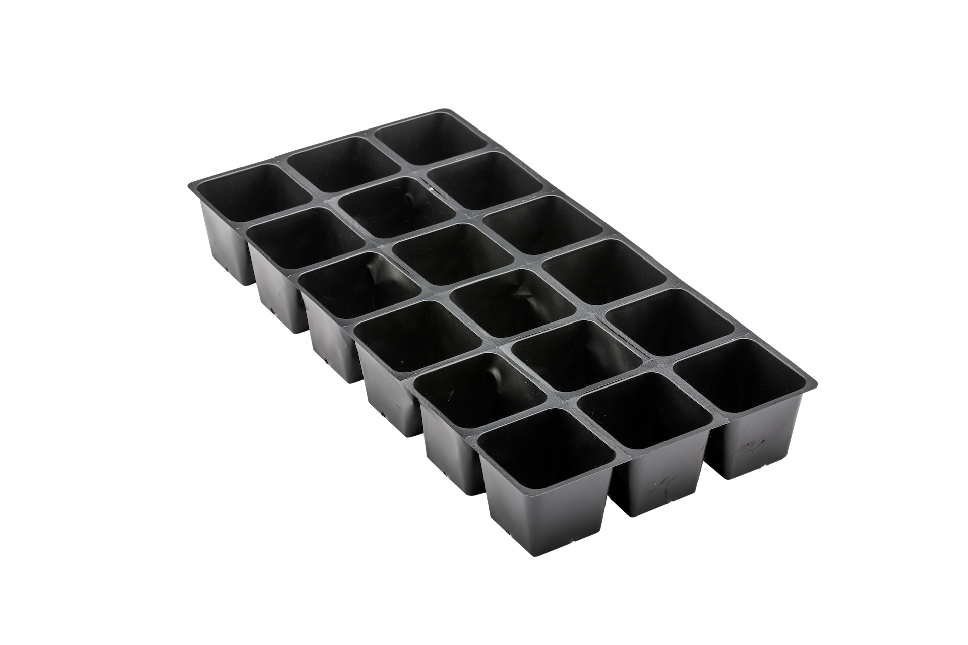 Planting sheet with square pots.