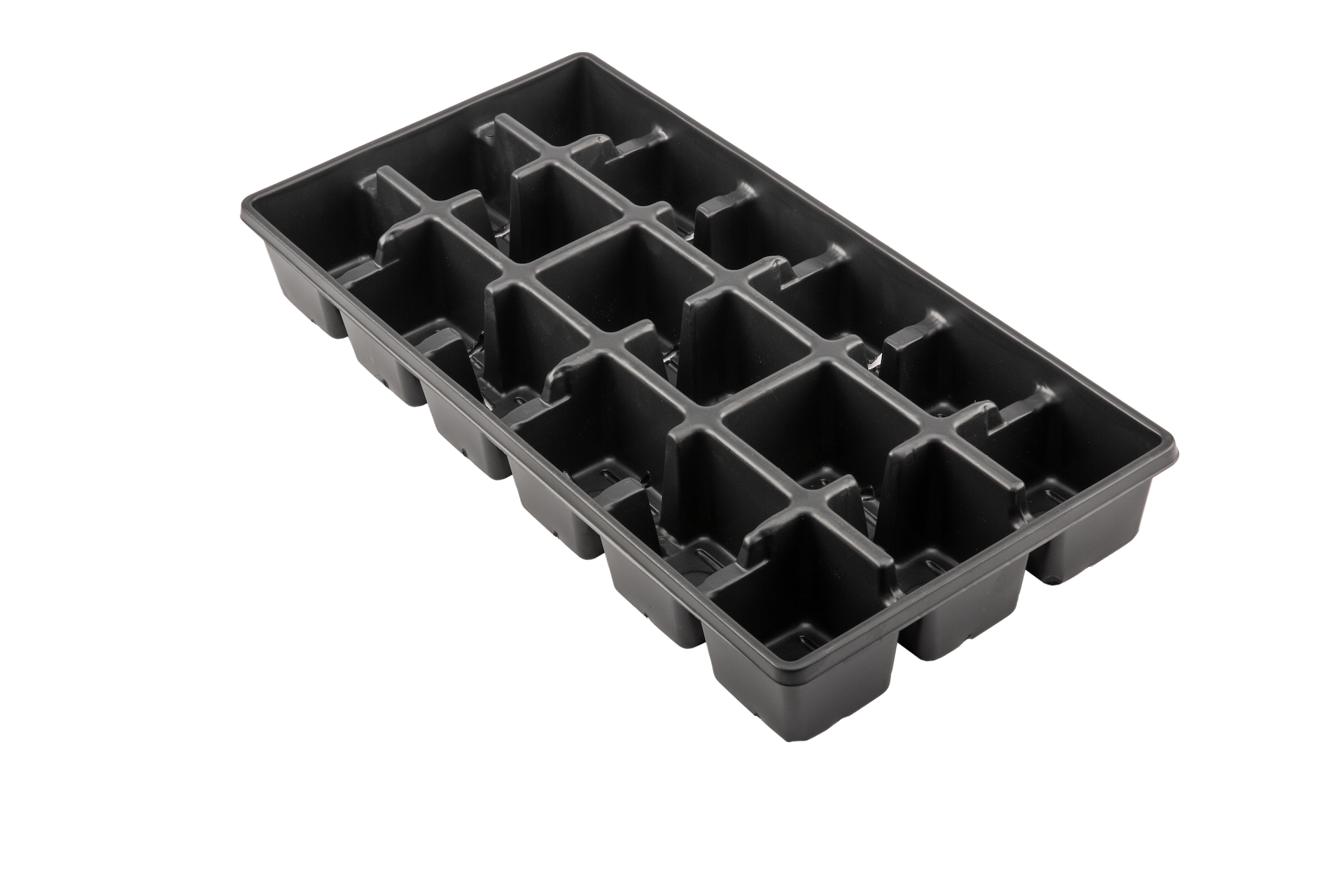 Plastic planting insert with square spaces.