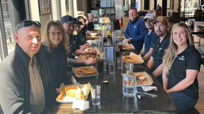 East Jordan Plastics team out to lunch.