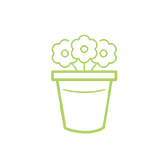 Icon of flowers in a pot.