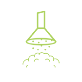 Icon of a spot dispensing material.