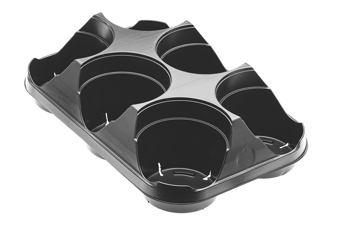 Six pack shuttle tray without handles.