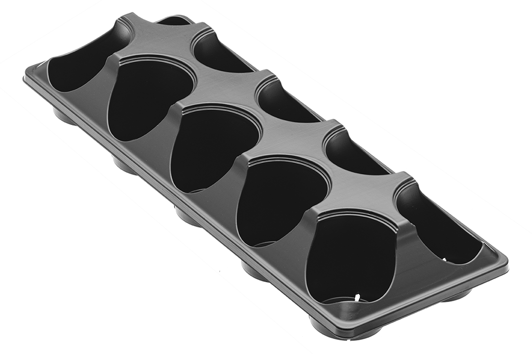 Shuttle tray for circular pots.