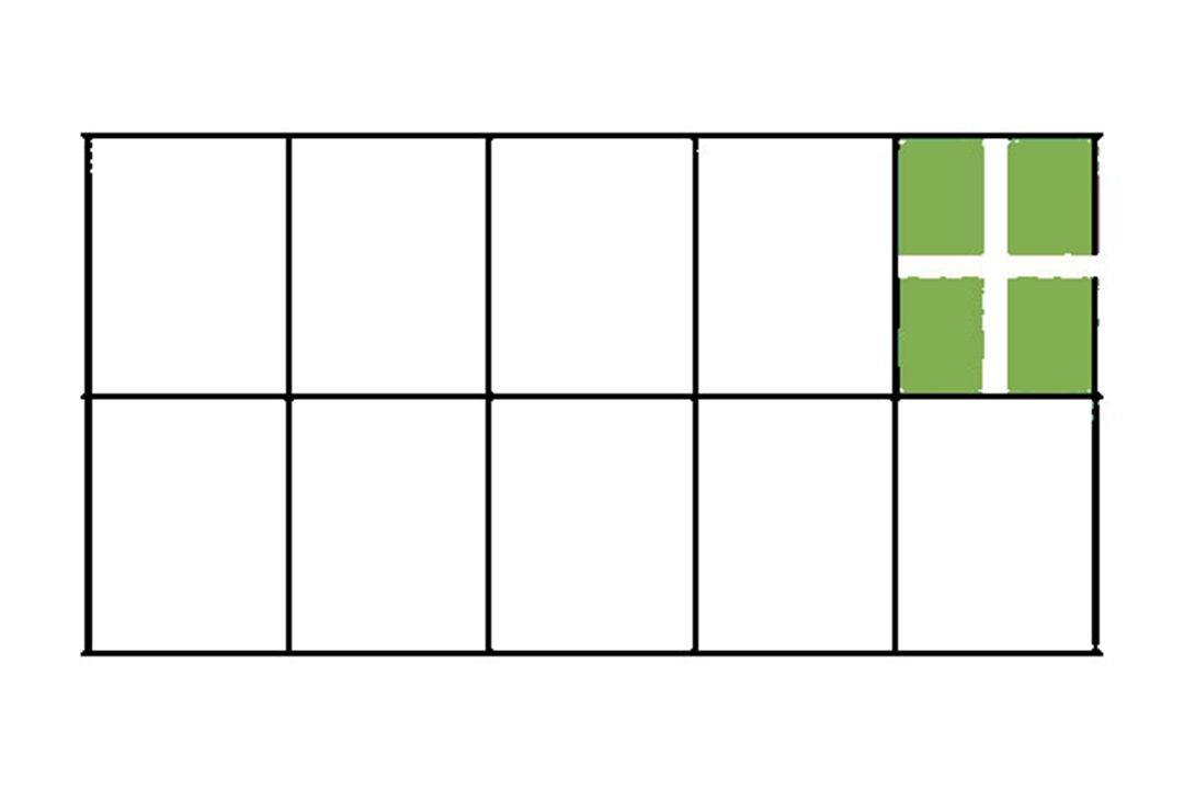 Graphic of planting insert with subdivided sections.