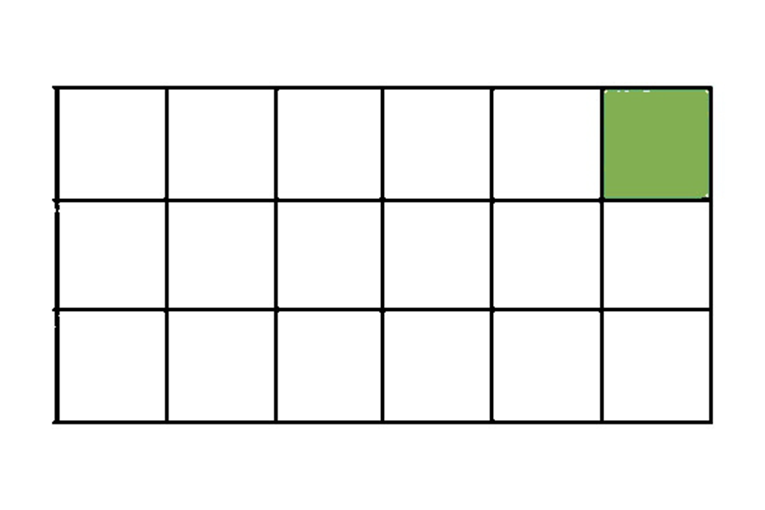 Graphic of planting insert with square sections.