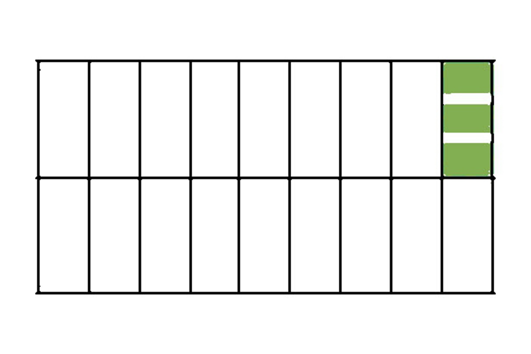 Graphic of sheet potting insert with small sections.